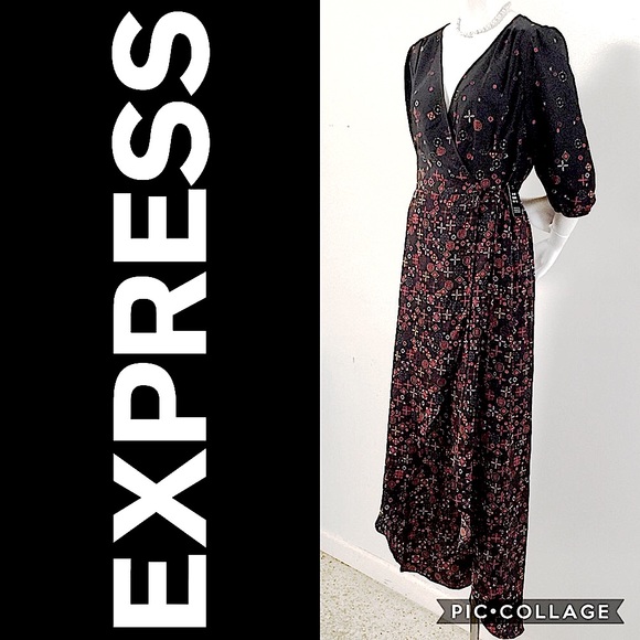🥳HP🆕Gorgeous Satin Express Wrap Dress Hi-Low 3/4Sleeve | Medium || HOST PICK - Picture 2 of 15